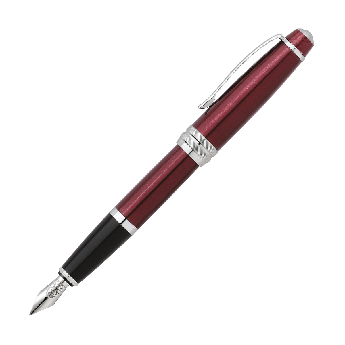 Cross Bailey Matte Black Lacquer Fine Nib Fountain Pen, Black Ink