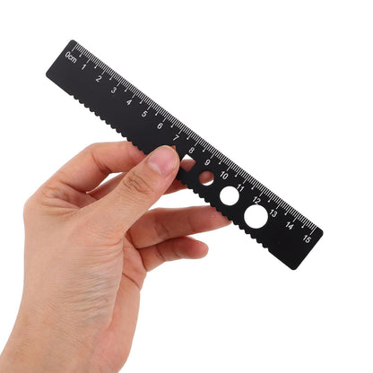Black Aluminum Alloy Math Ruler Set with Compass and Protractor