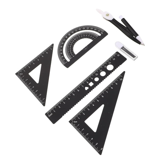 Architectural Ruler Set with Protractor Compass and Four Rulers