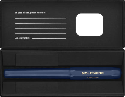 Moleskine x Kaweco, Fountain Pen, Medium Nib, Blue with Blue Ink