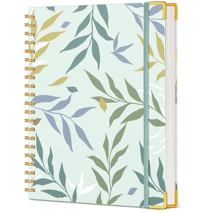 Cute Spiral Notebook Journal for Women, 200 Pages Lined Notebooks 8.5” x 11”, A4 Large Hardcover Spiral Journals with 100 GSM Thick Paper, College Ruled Notebook for Writing Work School, Orange Floral