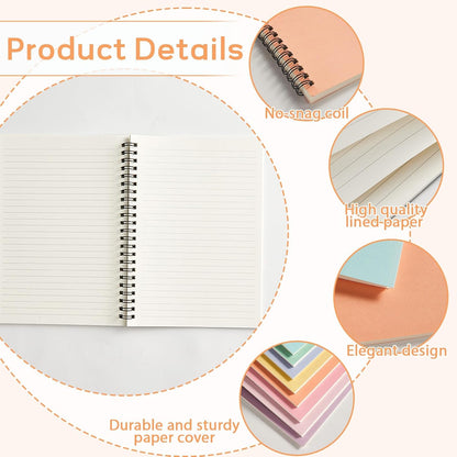 gisgfim 8 Pack Spiral Notebook A5 8.3 x 5.7 Inch College Ruled Spiral Journal Notebook 100 Pages/50 Sheets School Professional Journaling Notebooks for Business Work School Office Supplies(Colorful)