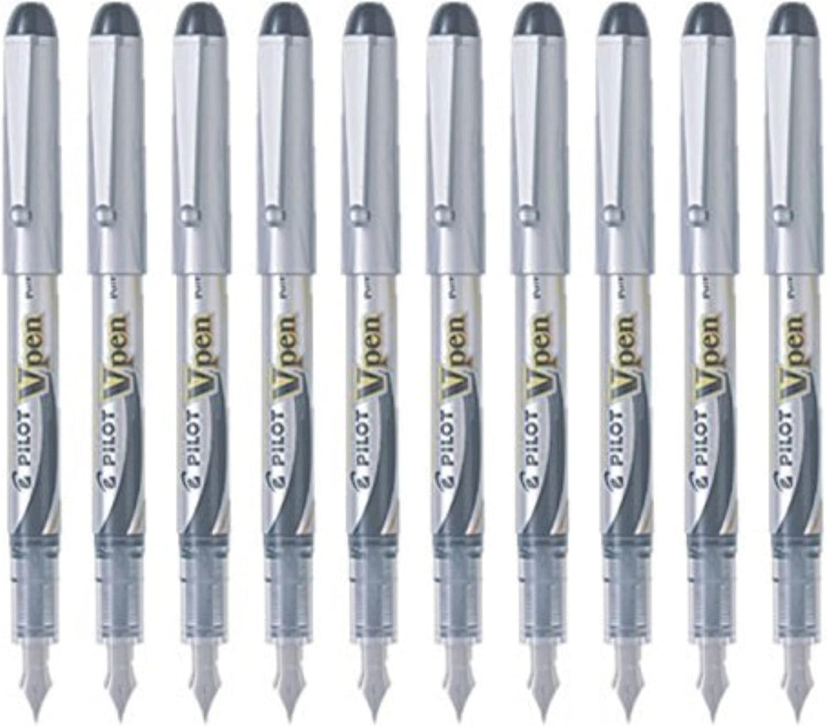 Pilot V Pen (Varsity) Disposable Fountain Pen, Fine Point, Black Ink, Value Set of 10