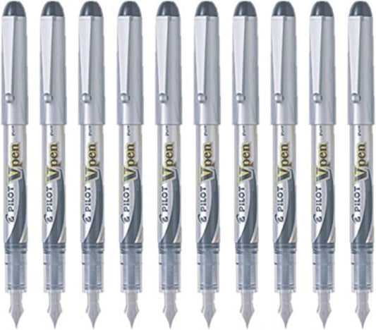 Pilot V Pen (Varsity) Disposable Fountain Pen, Fine Point, Black Ink, Value Set of 10