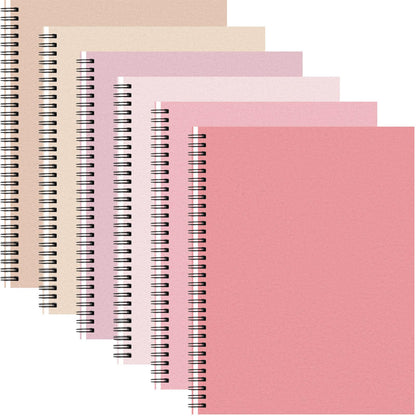Glenmal 6 Pcs Spiral Notebook, College Ruled 8.5 x 11'', Classic Color