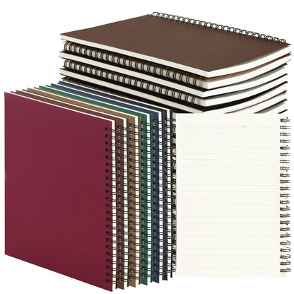 MIVIDE 24 Pack A5 Bulk Spiral Notebooks with Kraft Cover, 8.3 x 5.8 Inch 60 Pages Hardcover Spiral Lined Notebook Journal, Lined Travel Bulk Writing Paper Notebook for School Business Office Supplies