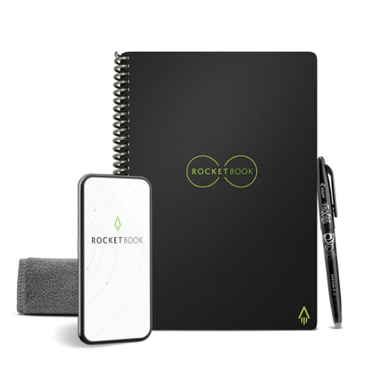 Rocketbook Core Reusable Smart Notebook, Letter Size 8.5x11, Black