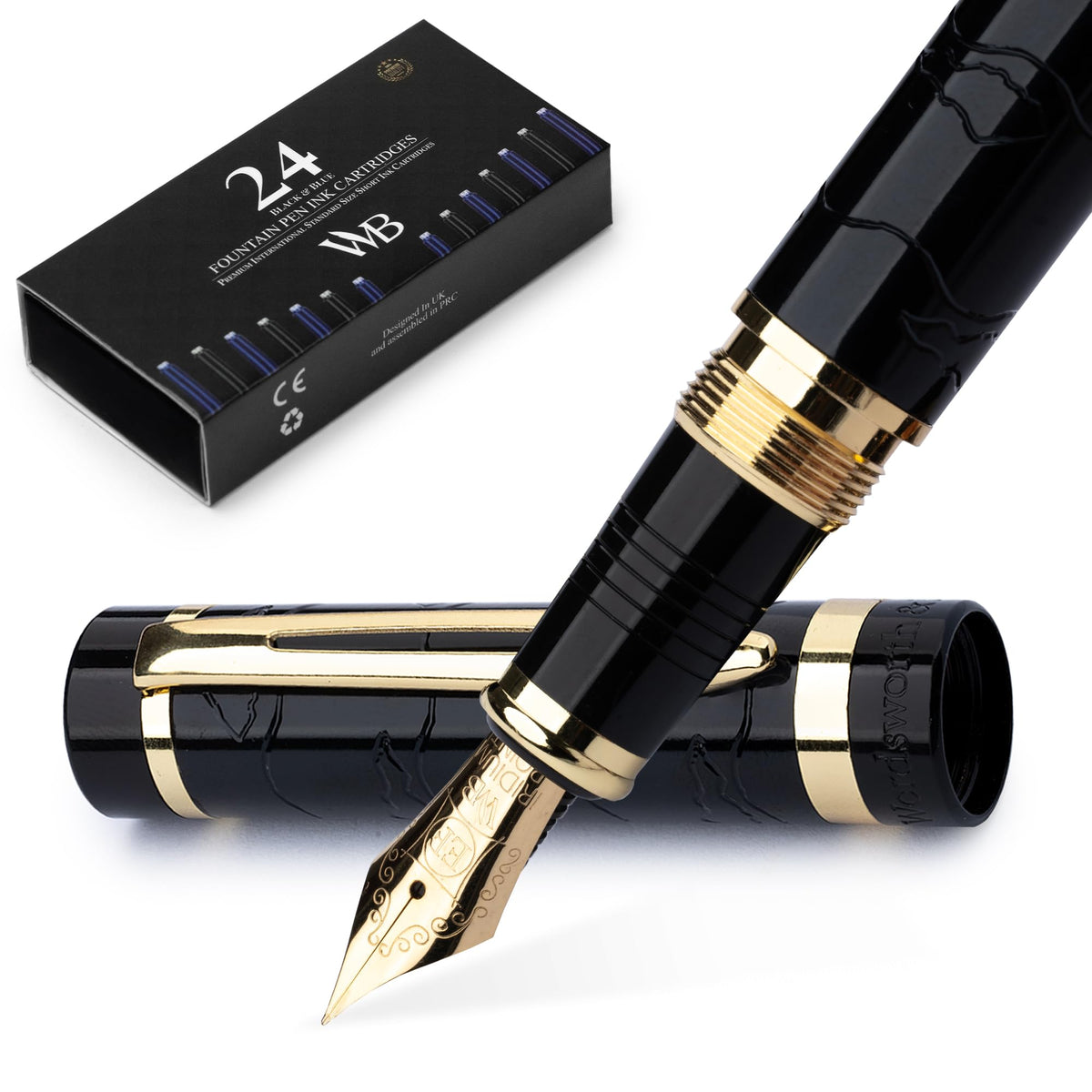 Wordsworth & Black Primori Luxury Fountain Pen Set for Writing, Medium Nib