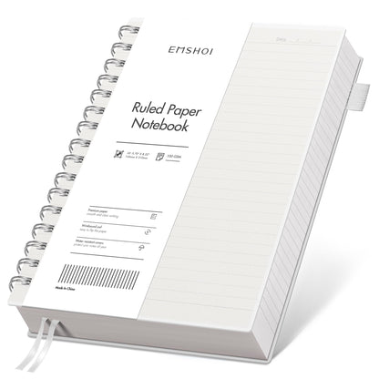 EMSHOI Lined Spiral Journal Notebook, 300 Pages, A5 Size (5.7'' x 8.2'')