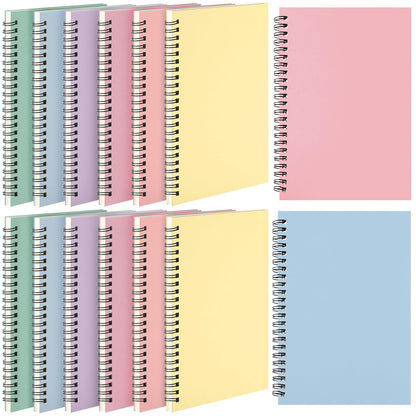 Leelosp 12 Pcs Small Spiral Notebook,Rainbow,5 x 7 Inch