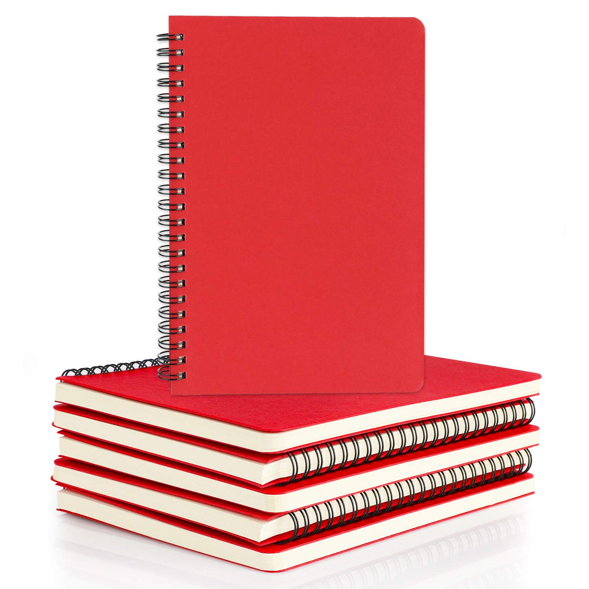 EUSOAR Spiral Ruled Notebook, A5 3packs 5.5"X8.3" 120 Pages Lined Travel Writing Notebooks Journal, Memo Notepad Sketchbook, Office Business Subject Diary Ruled Spiral Book Journal-Coffee Cover