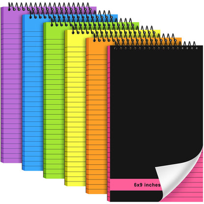 Resurhang 6 Pcs Top Spiral Notebooks,8.5 x 11 Inches,No Holes,White