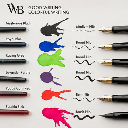 Wordsworth & Black Fountain Pen Set for Beginners, Calligraphy Kit, Black