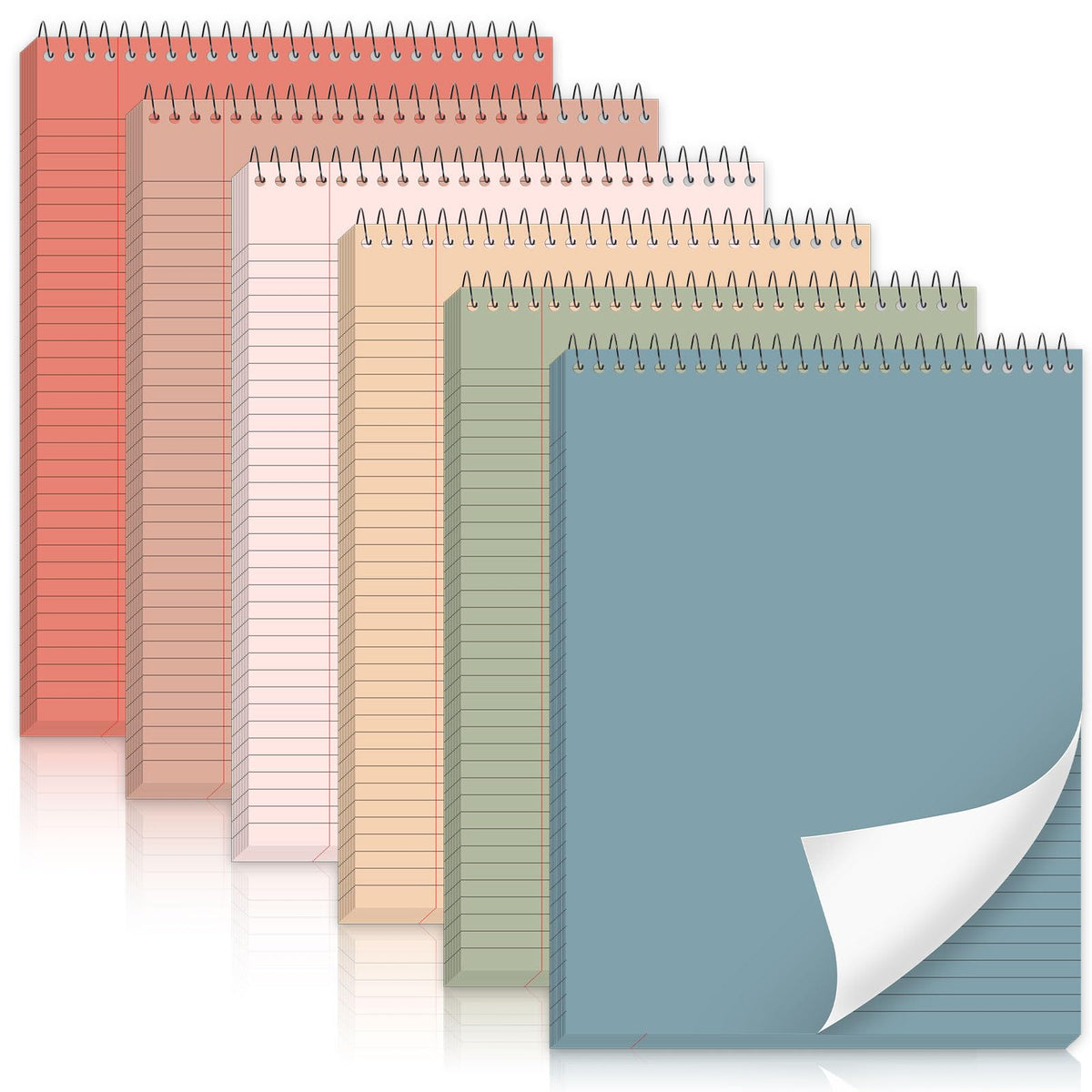 gisgfim 6Pcs Boho Top Spiral Notebooks 8.5x11 College Ruled Steno Pads