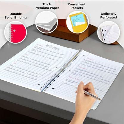 Rosmonde 24 Pack, 5 Subject Notebook Wide Ruled, 150 Sheets (300 Pages)