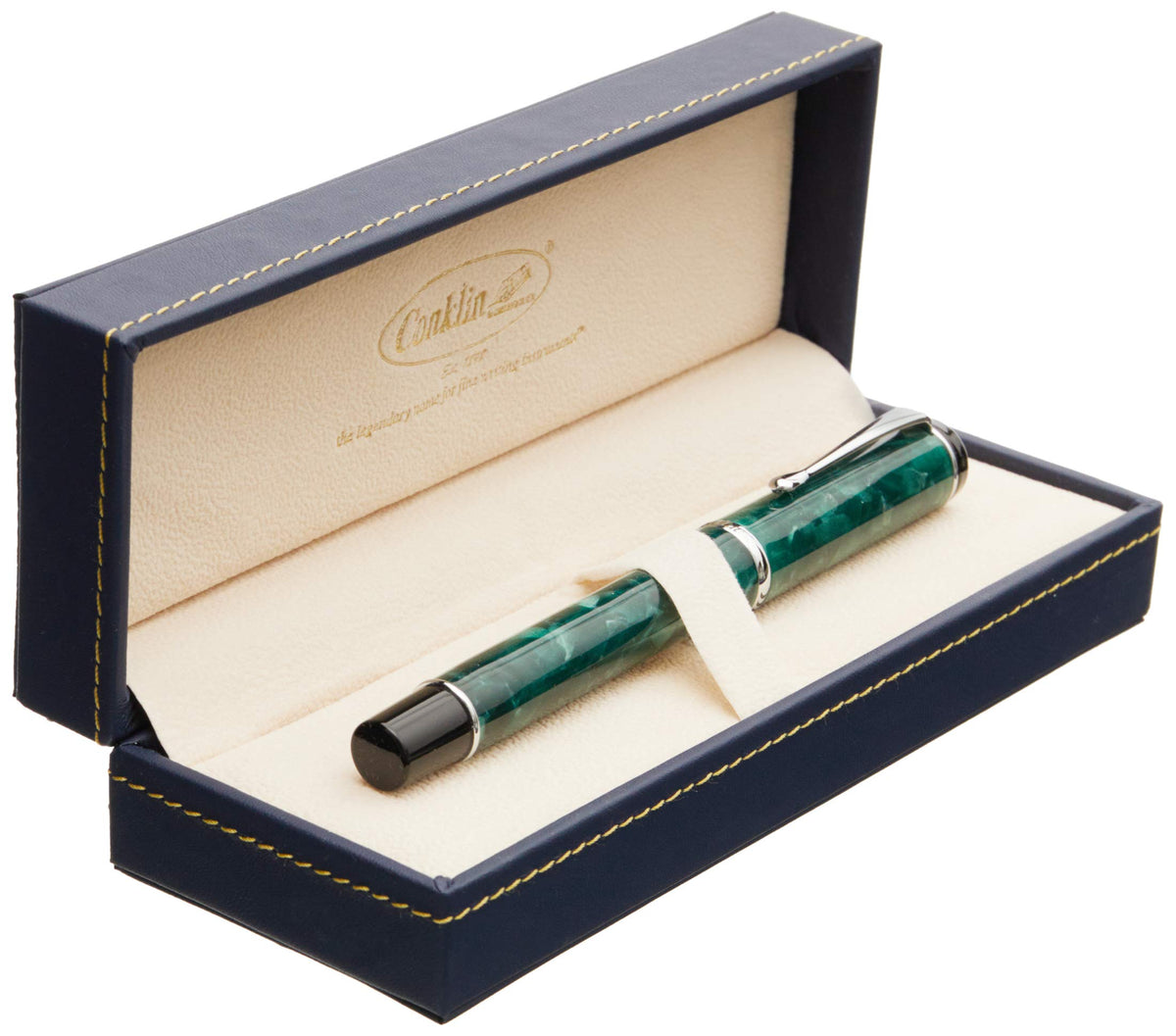 Conklin Duragraph Fountain Pen Ice Blue - Fine Nib, Elegant Writing Instrument with Cool Blue Finish