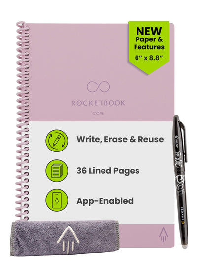 Rocketbook Core Reusable Smart Notebook, Letter Size 8.5x11, Black