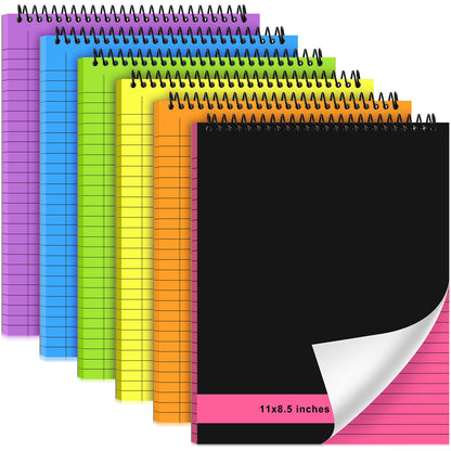 Resurhang 6 Pcs Top Spiral Notebooks,8.5 x 11 Inches,No Holes,White