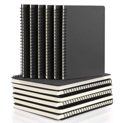 EUSOAR Spiral Ruled Notebook, A5 3packs 5.5"X8.3" 120 Pages Lined Travel Writing Notebooks Journal, Memo Notepad Sketchbook, Office Business Subject Diary Ruled Spiral Book Journal-Coffee Cover