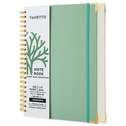VANRTTO Hardcover Spiral Notebook 8.5x11 IN Notebooks College Ruled Green