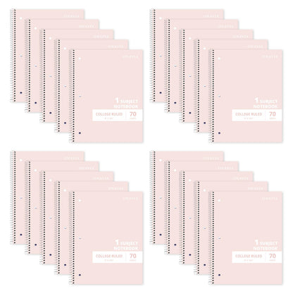 ONAVIA 1 Subject Spiral Notebook College Ruled Bulk, 140 Pages, Assorted