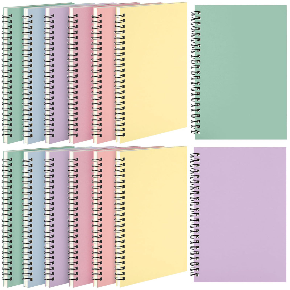 Leelosp 12 Pcs Small Spiral Notebook,Rainbow,5 x 7 Inch