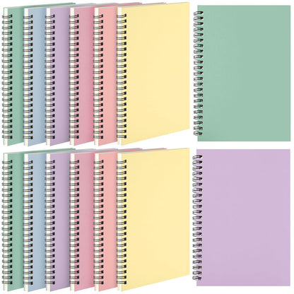Leelosp 12 Pcs Small Spiral Notebook,Rainbow,5 x 7 Inch
