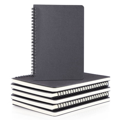 EUSOAR Spiral Ruled Notebook, A5 3packs 5.5"X8.3" 120 Pages Lined Travel Writing Notebooks Journal, Memo Notepad Sketchbook, Office Business Subject Diary Ruled Spiral Book Journal-Coffee Cover