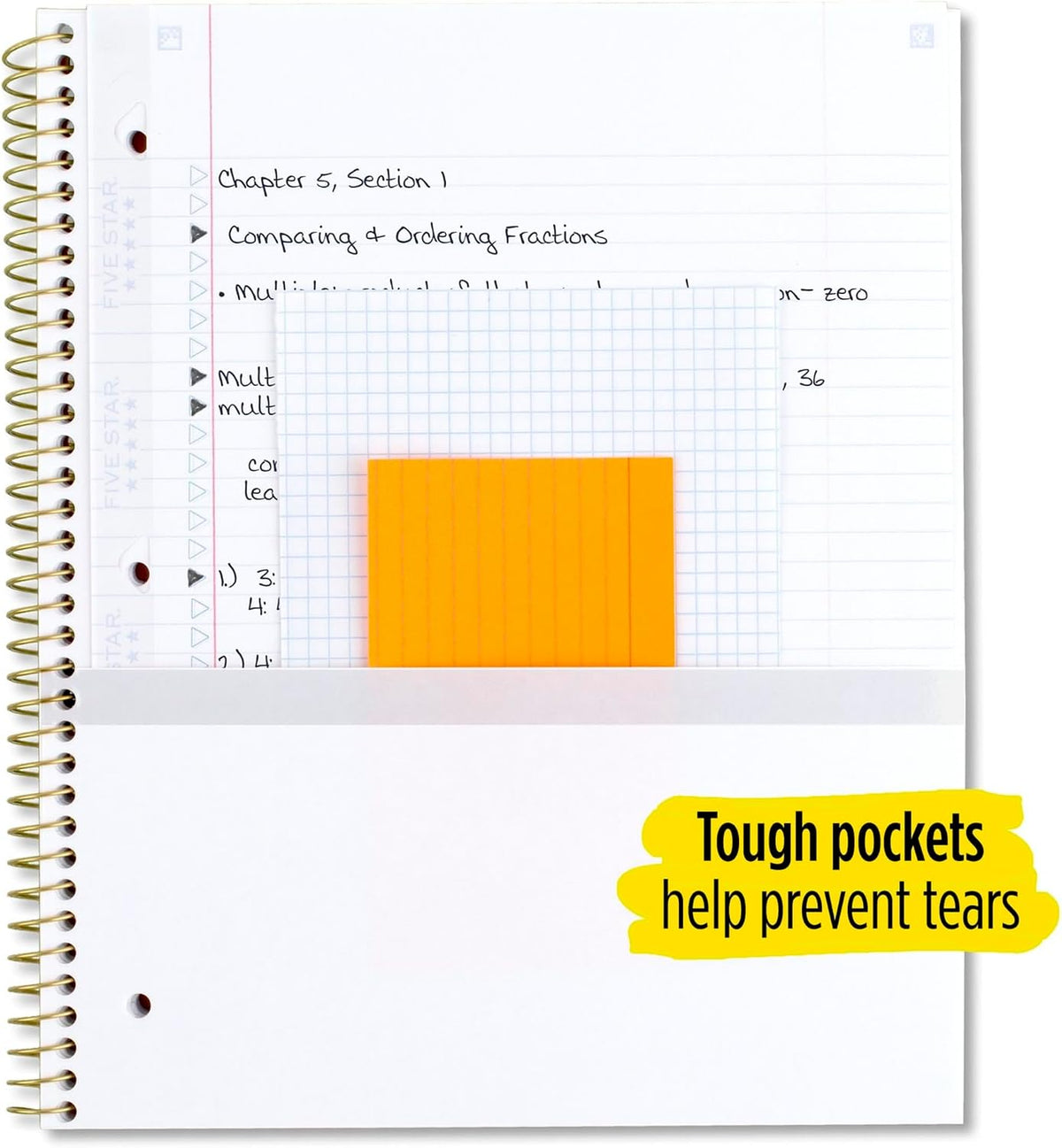 Five Star Spiral Notebooks, 1 Subject, College Ruled, 11" x 8-1/2", Cute Designs Bright Colors, 3 Pack, Design May Vary.