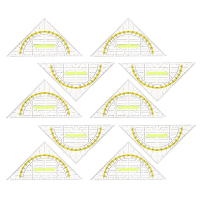 10pcs Triangle Ruler with Handle, Protractor for Drawing and Geometry