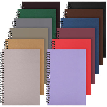 Leelosp 12 Pcs Small Spiral Notebook,Rainbow,5 x 7 Inch