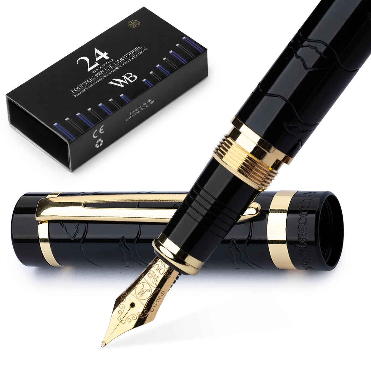 Wordsworth & Black Primori Luxury Fountain Pen Set for Writing, Medium Nib