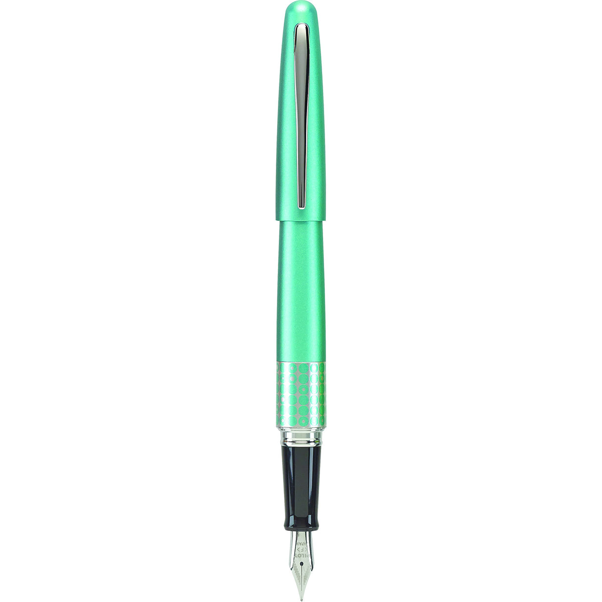 PILOT MR Retro Pop Collection Fountain Pen in Gift Box, Purple Barrel with Elipse Accent, Medium Point Stainless Steel Nib, Refillable Black Ink (91444)