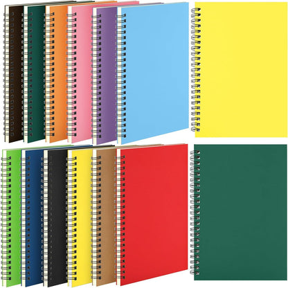 Leelosp 12 Pcs Small Spiral Notebook,Rainbow,5 x 7 Inch