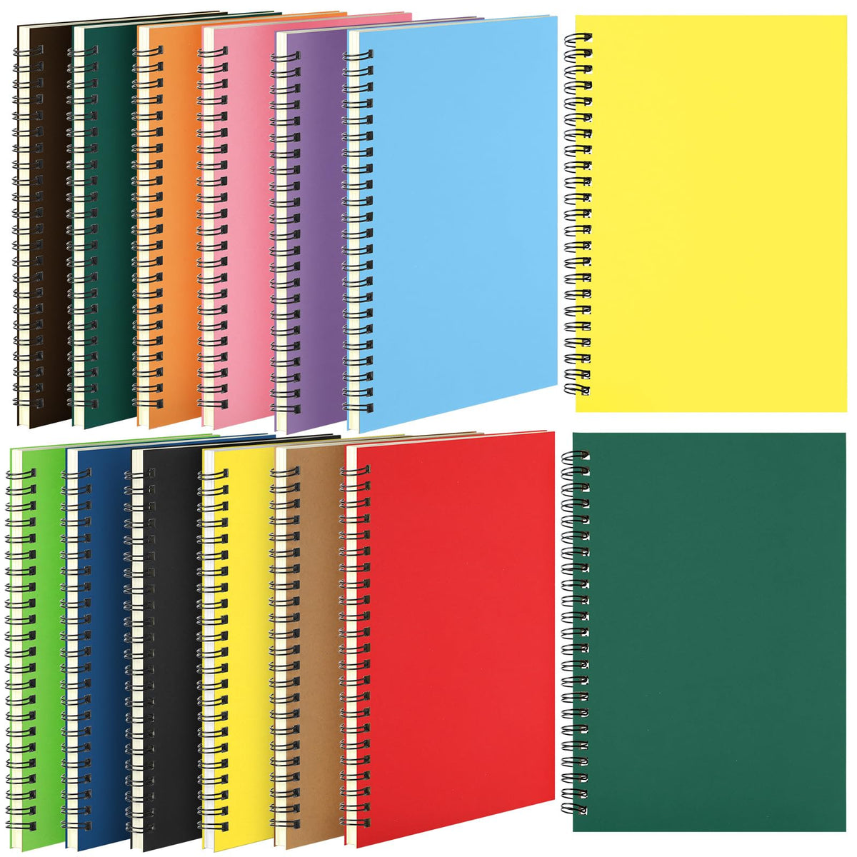 Leelosp 12 Pcs Small Spiral Notebook,Rainbow,5 x 7 Inch