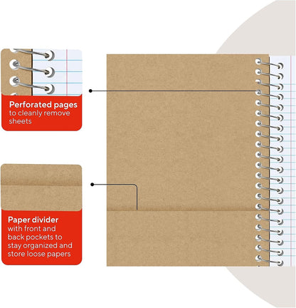 Staples 1-Subject Notebook, 5.875x9 Inch, College Ruled, Brown