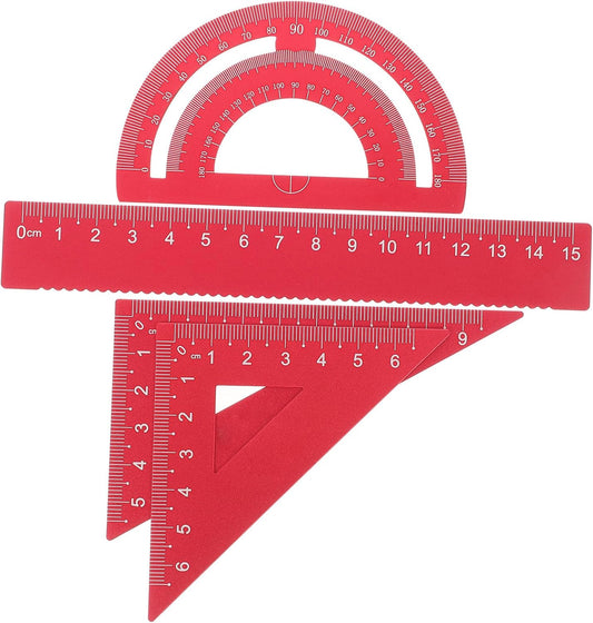 Aluminum Alloy Metal Geometry Set, Ruler Kit for Drafting