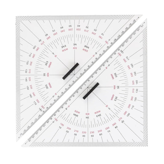 Chart Drawing Triangle Ruler, Acrylic Marine Triangle Clear Isosceles Triangle Ruler, Triangular Set for Nautical Navigation, Precise Scale, Efficient Use