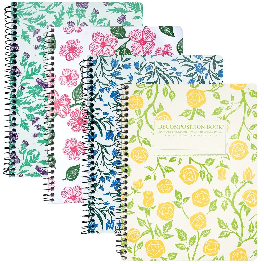 Decomposition Everglades College Ruled Spiral Notebook - 9.75 x 7.5 Journal with 160 Lined Pages - 100% Recycled Paper - Notebooks for School Supplies, Home & Office - Made in USA