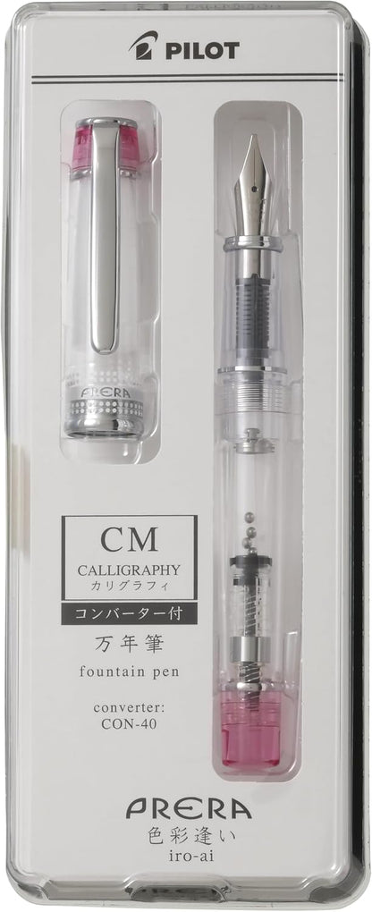 PILOT PRERA Fountain Pen, Color Matching, CM Calligraphy, Transparent Black, PFPR1TBCM