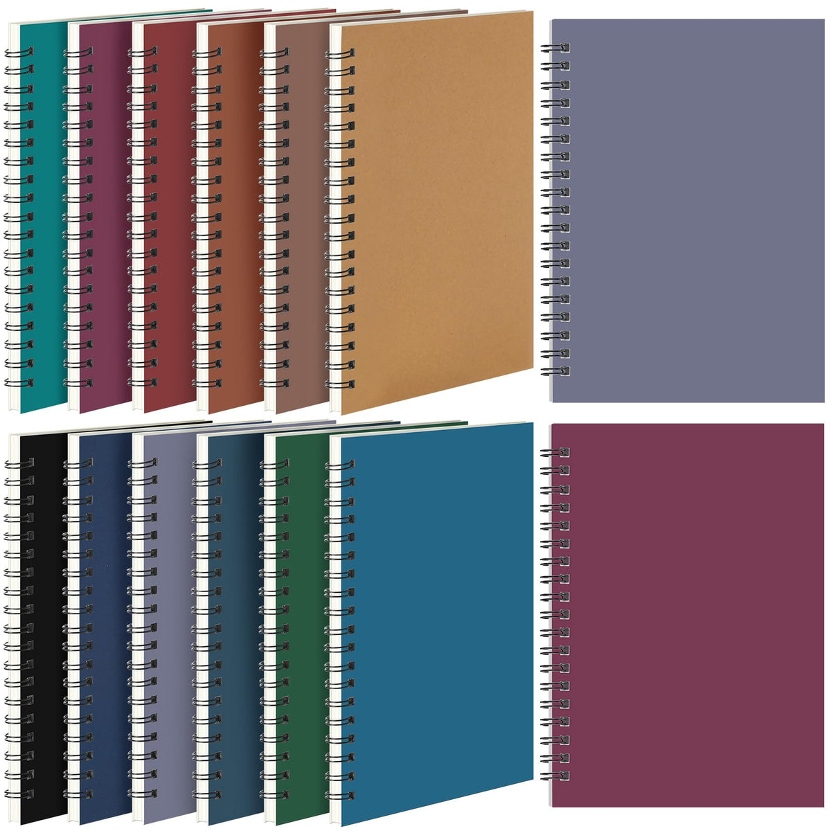 Leelosp 12 Pcs Small Spiral Notebook,Rainbow,5 x 7 Inch