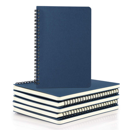 EUSOAR Spiral Ruled Notebook, A5 3packs 5.5"X8.3" 120 Pages Lined Travel Writing Notebooks Journal, Memo Notepad Sketchbook, Office Business Subject Diary Ruled Spiral Book Journal-Coffee Cover