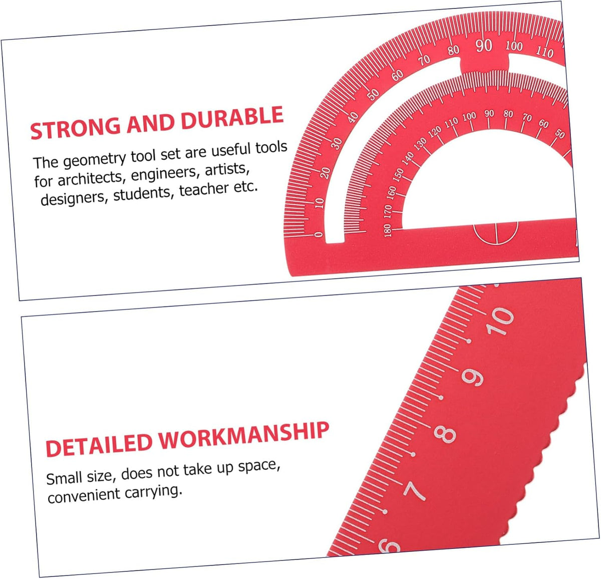 Aluminum Alloy Metal Geometry Set, Ruler Kit for Drafting