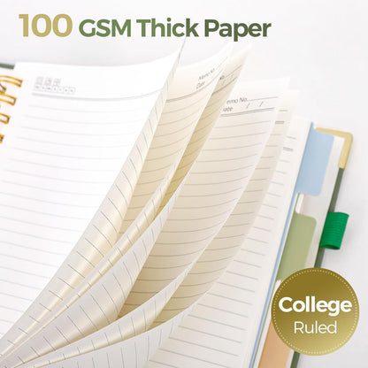 SKYDUE 5 Subject Notebook with Dividers and Tabs, Notebooks for Work