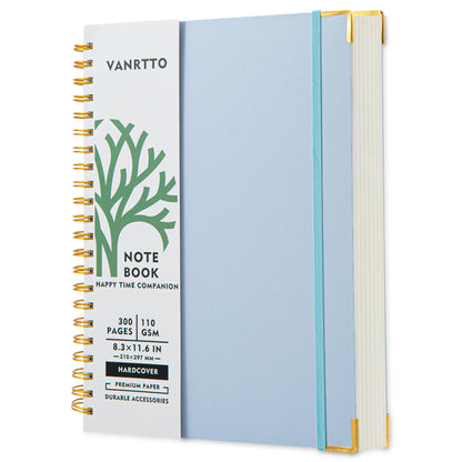 VANRTTO Hardcover Spiral Notebook 8.5x11 IN Notebooks College Ruled Green