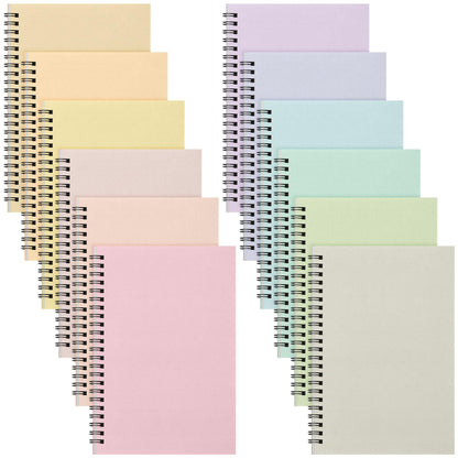 Fuutreo 12 Pcs Spiral Notebook for Work, 8.3 x 5.7 Candy Color, Classic