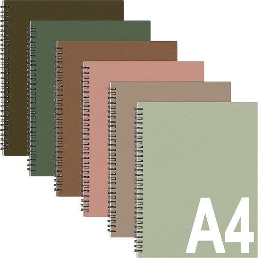 Glenmal 6 Pcs Spiral Notebook, College Ruled 8.5 x 11'', Classic Color