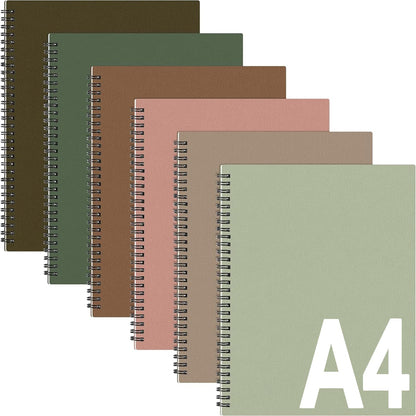 Glenmal 6 Pcs Spiral Notebook, College Ruled 8.5 x 11'', Classic Color