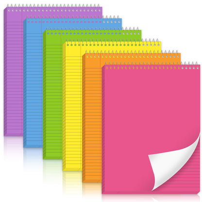 gisgfim 6Pcs Boho Top Spiral Notebooks 8.5x11 College Ruled Steno Pads
