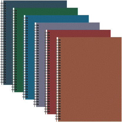 Glenmal 6 Pcs Spiral Notebook, College Ruled 8.5 x 11'', Classic Color